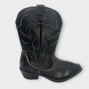 Zara Women’s Leather Country Western Boots Distressed Euro 41 US 10 Good Cond